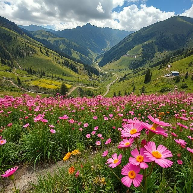 Flower Valley Uttarakhand Monsoon Tourist Place India Flower Valley Uttarakhand Monsoon Tourist Place India