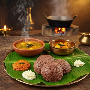 Ragi Mudde with Sambar
